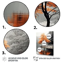 Paysage forestier serein orange et gris « Autumn Elegance »