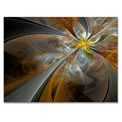 Toile imprimée « Symmetrical Yellow Fractal Flower »