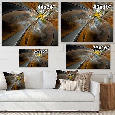 Toile imprimée « Symmetrical Yellow Fractal Flower »