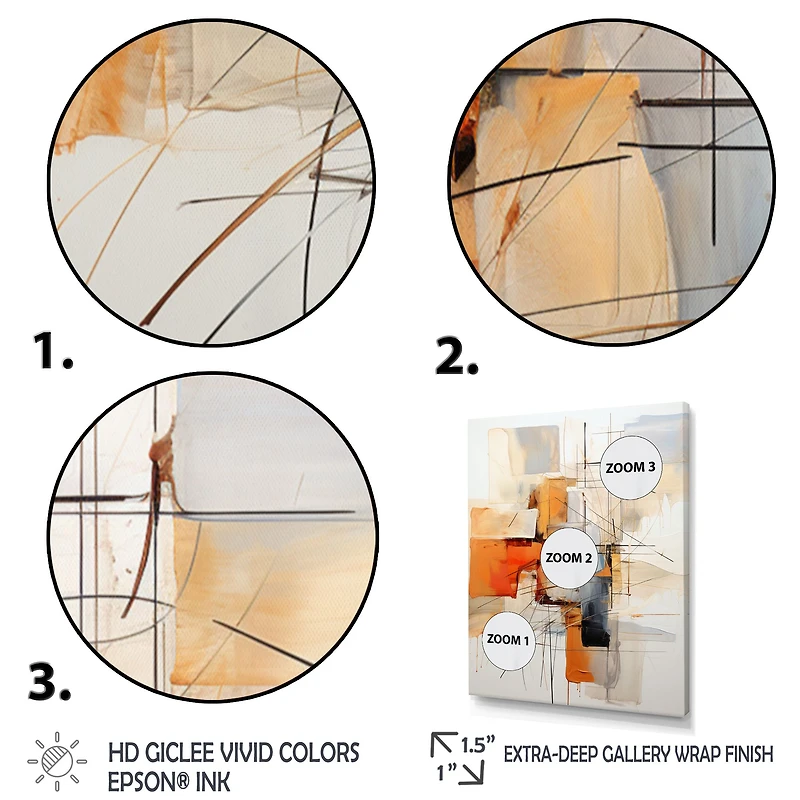 Orange and Grey Lines – Modern Expressionist Composition