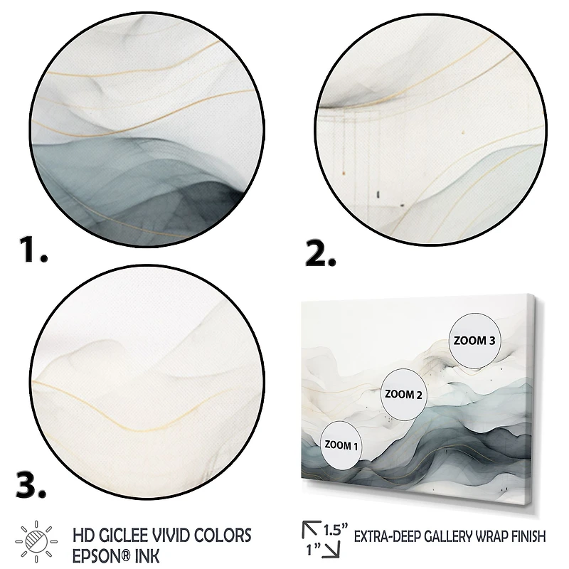 Abstraction conceptuelle moderne bleu et gris « Blue and Grey Linework »