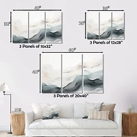 Abstraction conceptuelle moderne bleu et gris « Blue and Grey Linework »