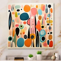 Design rétro moderne ludique rose « Playful Pink Mid-Century Patterns »