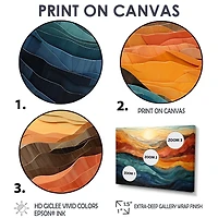 Paysage moderne vibrant corail et turquoise « Bold Coral and Teal Mountains »