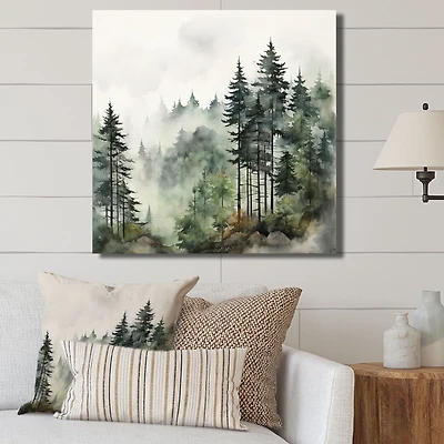 Misty Morning Pines – Tranquil Forest Landscape