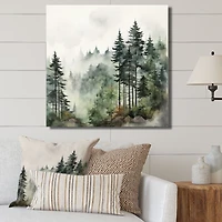 Misty Morning Pines – Tranquil Forest Landscape