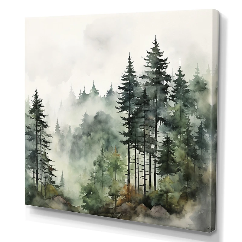 Misty Morning Pines – Tranquil Forest Landscape