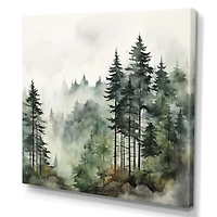 Misty Morning Pines – Tranquil Forest Landscape
