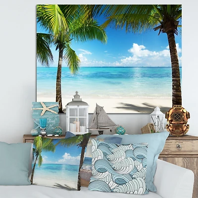 Palm Trees and Sea  Canvas Wall Art