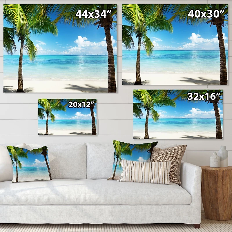 Palm Trees and Sea  Canvas Wall Art