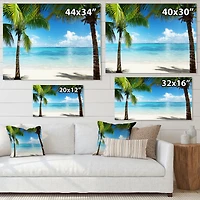 Palm Trees and Sea  Canvas Wall Art