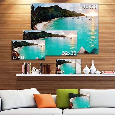 Tropical Beach with Blue Waters  Wall Art