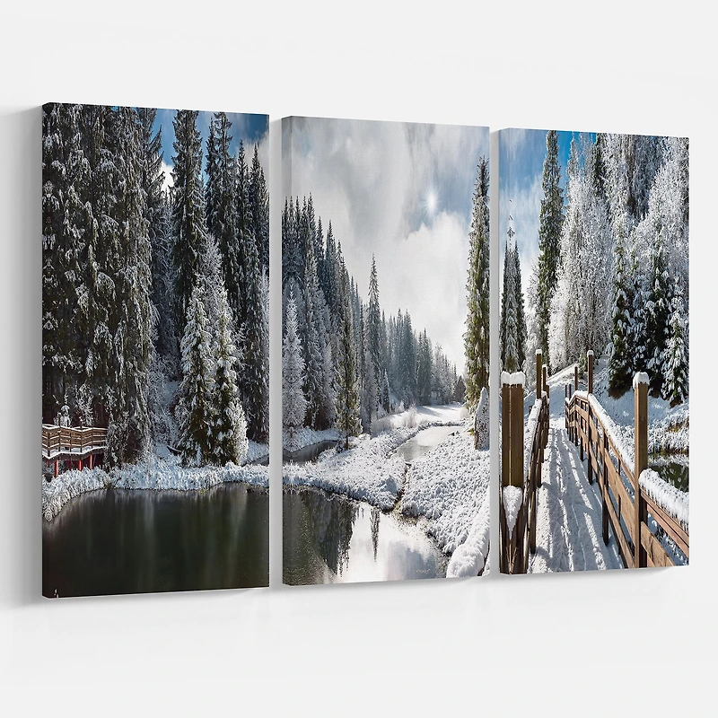 Winter Morning Panorama  Canvas Wall Art