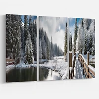 Winter Morning Panorama  Canvas Wall Art