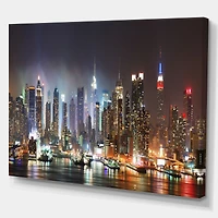 Lit NYC Manhattan Skyline  Canvas Print