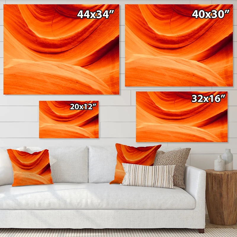 Antelope Canyon Orange Wall Canvas Print