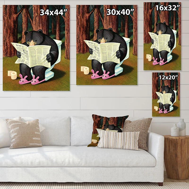 Bear the Woods  Digital Art Canvas Print