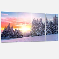 Winter Sunset Bulgaria  Canvas Wall Art