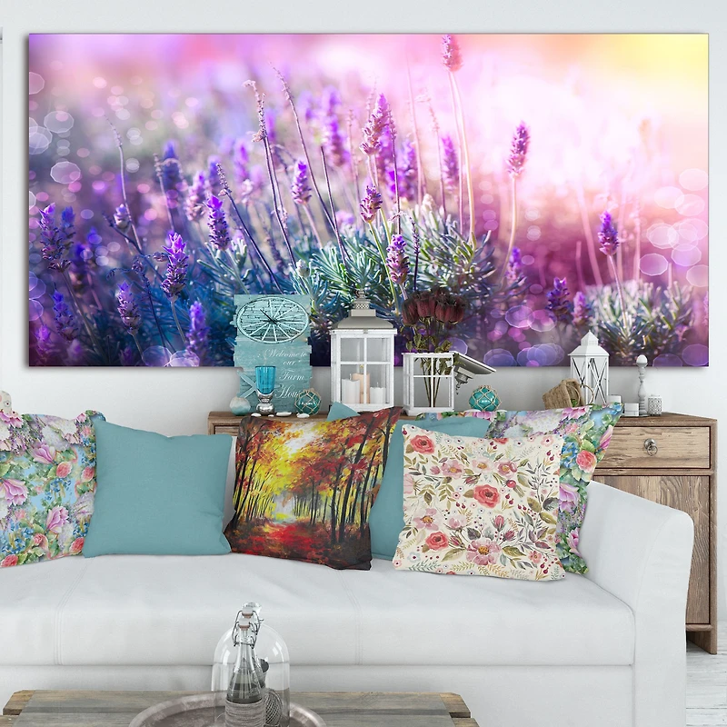 Growing and Blooming Lavender Canvas Print