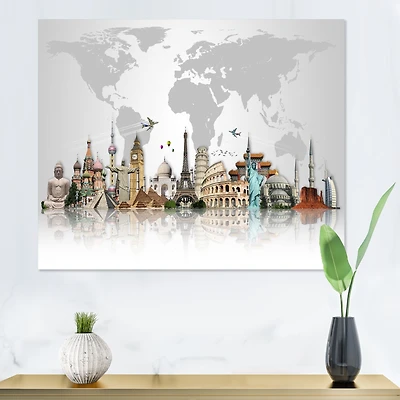 Toile  imprimée « Famous Monuments Across World »