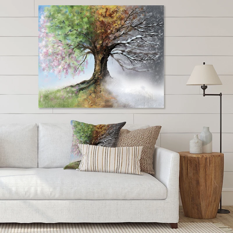 Tree with Four Seasons  Canvas Art Print