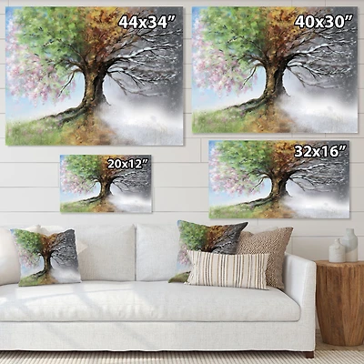 Tree with Four Seasons  Canvas Art Print