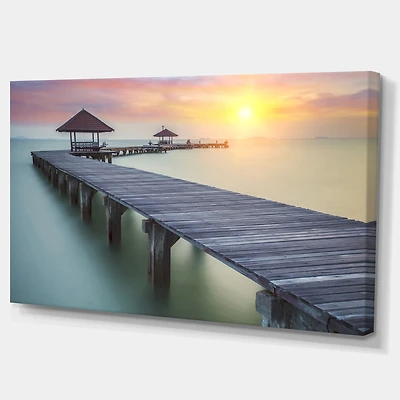 Wooden Sea Bridge and Sunset  Wall Art