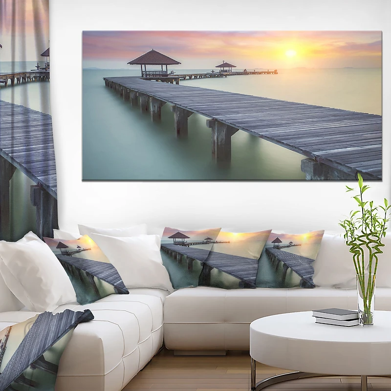 Wooden Sea Bridge and Sunset  Wall Art