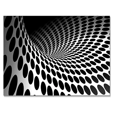 Toile imprimée « Waves and Circles Black White »