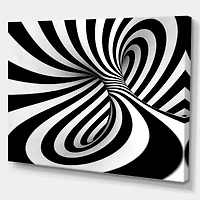 Spiral Black and White  Art Canvas Print