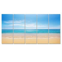 Calm Blue Sea and Sky Canvas Wall Art Panels