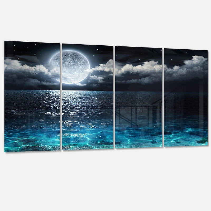 Toile imprimée « Romantic Full Moon Over Sea »