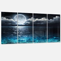 Toile imprimée « Romantic Full Moon Over Sea »
