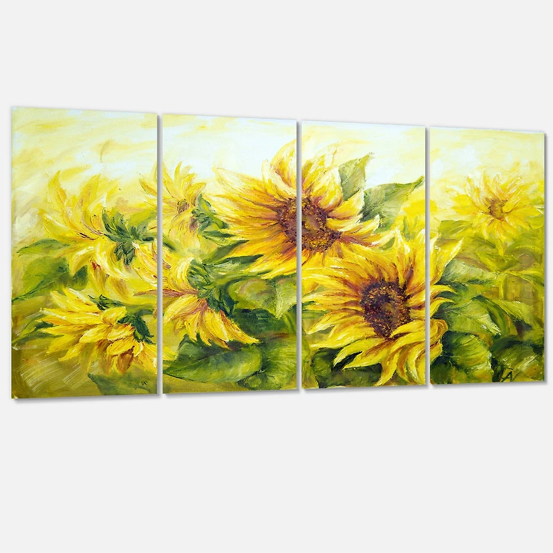 Bright Yellow Sunny SunFlowers Canvas Print