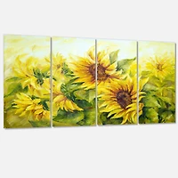 Bright Yellow Sunny SunFlowers Canvas Print