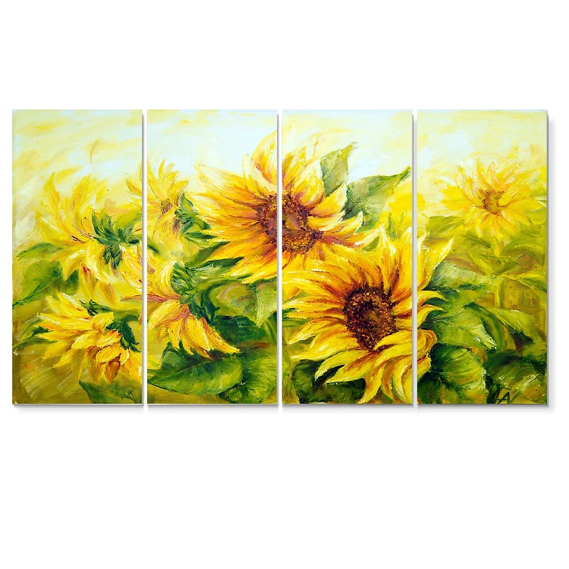 Bright Yellow Sunny SunFlowers Canvas Print