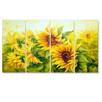 Bright Yellow Sunny SunFlowers Canvas Print