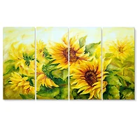Bright Yellow Sunny SunFlowers Canvas Print