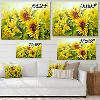 Bright Yellow Sunny SunFlowers Canvas Print
