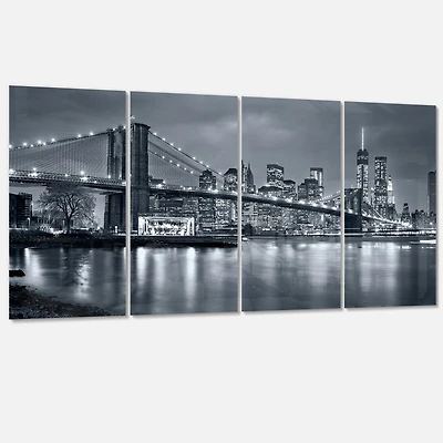 Panorama New York City at Night Canvas Print