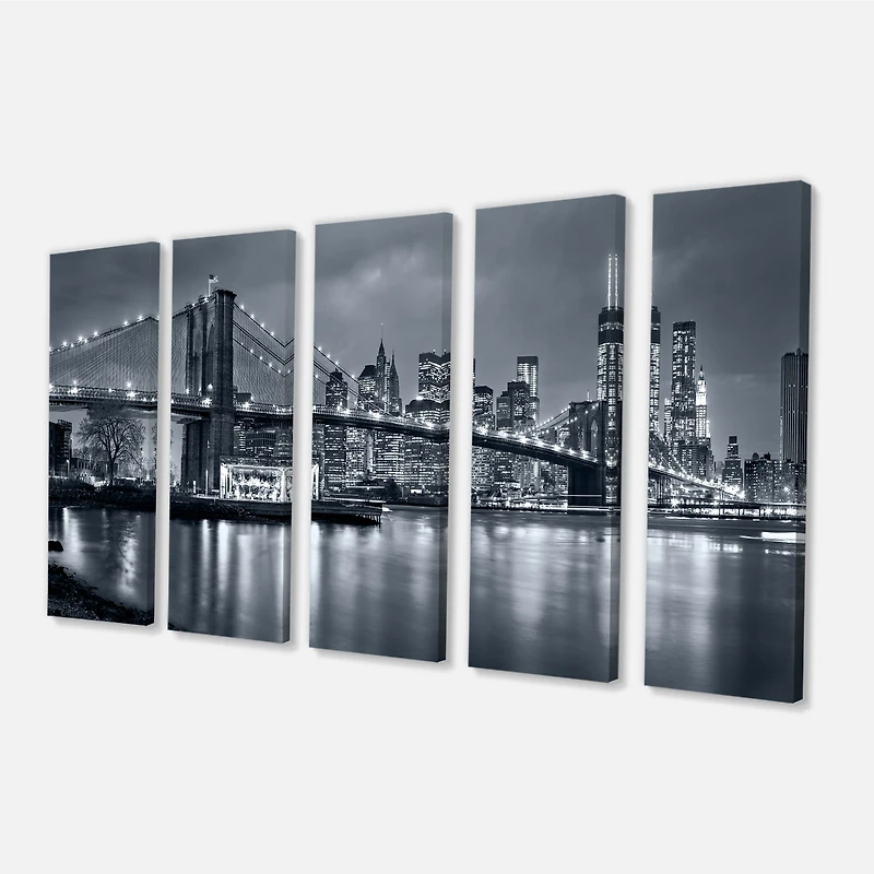 Panorama New York City at Night Canvas Print