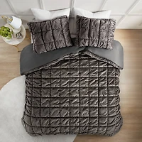 Puffy Velvet Comforter Set