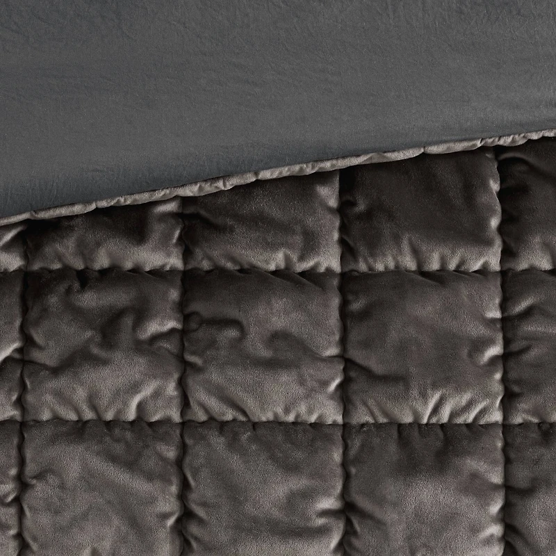 Puffy Velvet Comforter Set