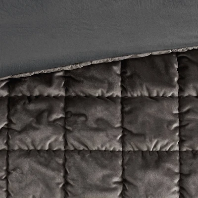 Puffy Velvet Comforter Set