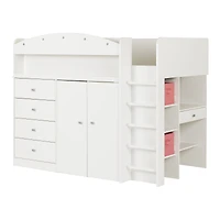 Princess Lit mezzanine simple avec bureau - Blanc pur