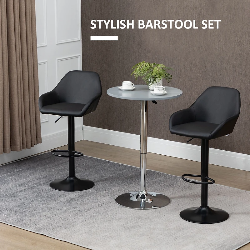 Set of 2 Adjustable Swivel Bar Stools