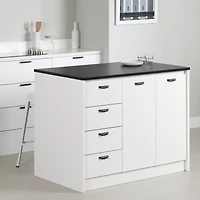 Mylos Kitchen Island - Faux Black Stone