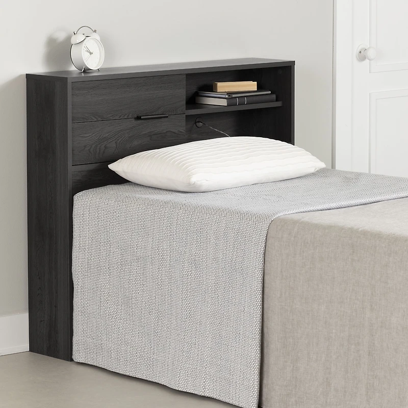 Fynn Twin Bookcase Headboard with Storage