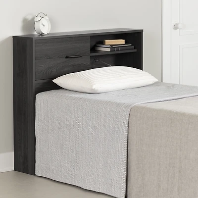 Fynn Twin Bookcase Headboard with Storage