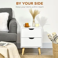 White Nightstand with Drawers